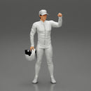 Motorbiker holding his helmet while waving his hand - Only-Games