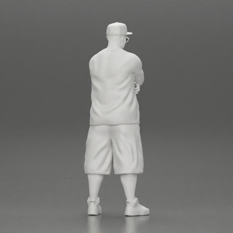 Fat Gangster in cap and sunglasses folding one's arms - Only-Games