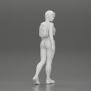 sexy girl walking in shorts and mini short and backpack - Only-Games