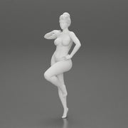 Sexy Woman In bikini posing and Standing On One Leg - Only-Games