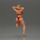 Elegant pose in red bikini, showcasing confidence and playful charm - Only-Games