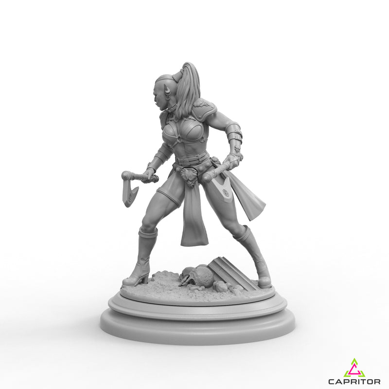 'Iris' Female Warrior with Two Head Options - 75mm (1:24) Scale - Only-Games