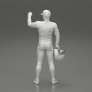 Motorbiker holding his helmet while waving his hand - Only-Games