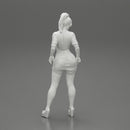 Sexy woman in bra and mini shirt undressing her shorts - Only-Games