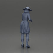fashionable woman in hat and skirt is reaching for something - Only-Games