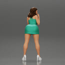 Sexy girl in Mini Dress Leaning on the Car - Only-Games