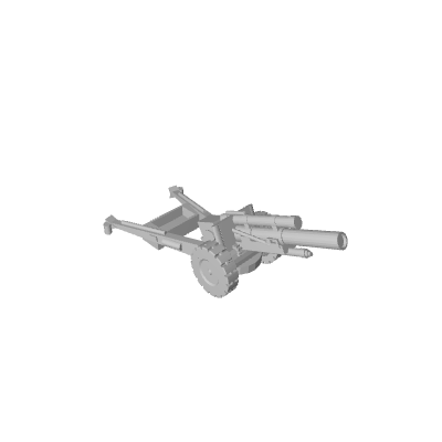 3D Printed US 105mm Howitzer in Firing Position (x10)