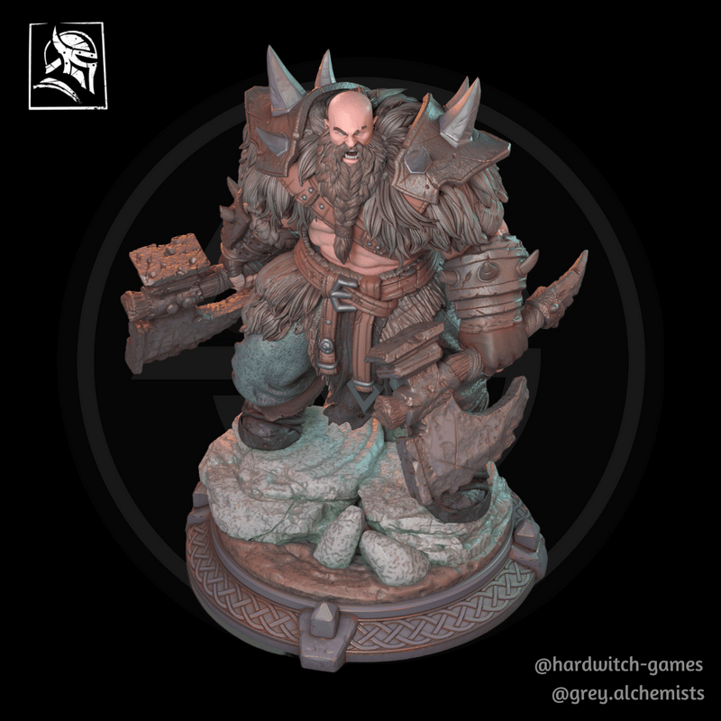 Ing Thurd the Human Barbarian - Fantasy Resin Miniature in 32mm - DnD