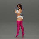 Attractive girl in bikini and stockings Leaning Against car - Only-Games