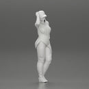 Asian girl in a neck hoodie and cap is standing and thinking - Only-Games