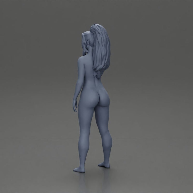 Naked woman  standing thoughtfully