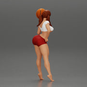Sexy Young Sporty Girl Playing With the Ball on the Basketball - Only-Games