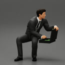 businessman sitting and holding briefcase of money - Only-Games