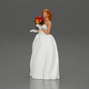 Elegant Bride in White Gown Holding Vibrant Bouquet of Flowers - Only-Games