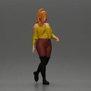 fashionable girl walking her dog, wearing a stylish shirt and long boots - Only-Games