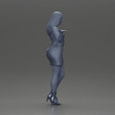 Elegant Woman in mini Dress with Gesturing Hand - Only-Games