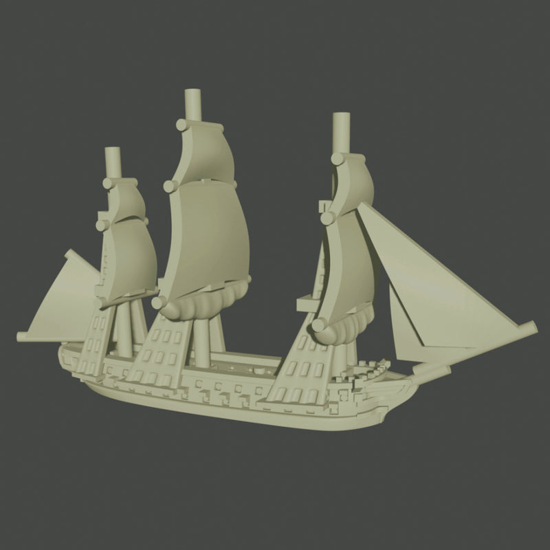 1/2400 Famous Napoleonic Ship Set (7 models) + Blender Customiser Files