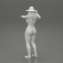 Travel woman in hat and short pointing her next destination using world map - Only-Games