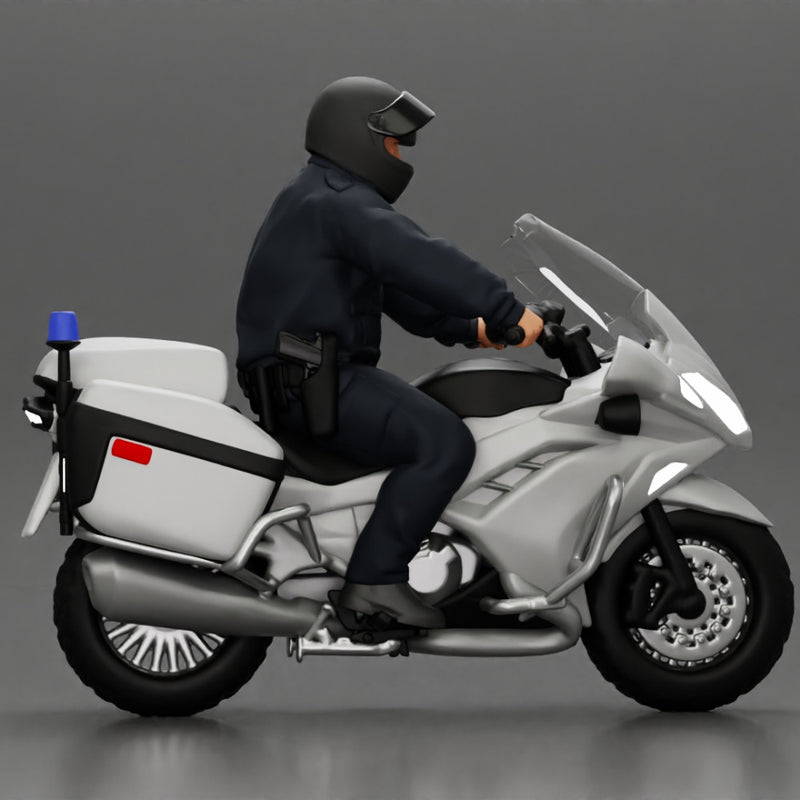 Police Officer riding Police motorbike