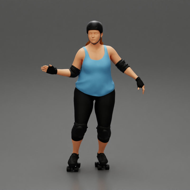 overweight derby girl roller skating - Only-Games
