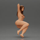 Naked Fit girl in sitting on a sofa - Only-Games