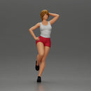 Sexy girl with short hair in shorts leaning on a car - Only-Games