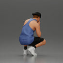 gangster man in shorts and a cap sitting and thinking - Only-Games
