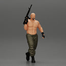 mafia gangster in gloves pants holding a submachine gun - Only-Games