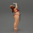 Fat girl in bikini taking shower - Only-Games