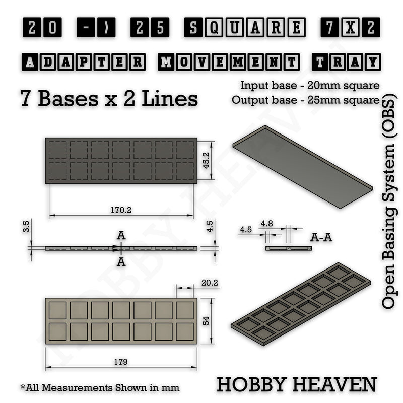Square and Rectangle Movement Trays Adapters for Tabletop Games - Only-Games