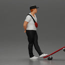 skater man leaning against the wall wearing a cap and banana bag - Only-Games