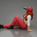 Tired woman mechanic in shirt pants and backwards cap sitting and drinking water during from bottle - Only-Games