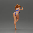 Woman in a bikini leaning on the car with her hands on the beach - Only-Games