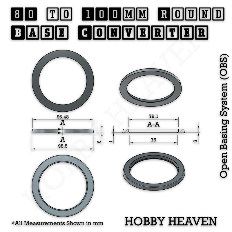 Round Bases Size Converters Round to Round 3d Print Full Range - Only-Games