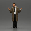 police detective in a coat standing with hands wide open - Only-Games