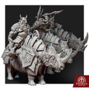 Orc And Battle Rhinos ( 3 Rhino + 6 Riders) 32mm - Only-Games