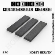 Rectangle Bases Range Sizes - 75x30mm to 125x40mm Medium Sizes 3d Print Full Range Tabletop Games - Only-Games