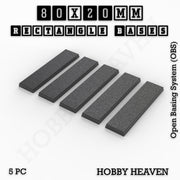 Rectangle Bases Range Sizes - 75x30mm to 125x40mm Medium Sizes 3d Print Full Range Tabletop Games - Only-Games