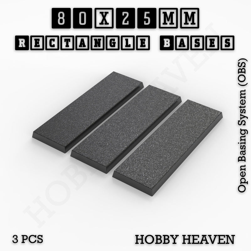 Rectangle Bases Range Sizes - 75x30mm to 125x40mm Medium Sizes 3d Print Full Range Tabletop Games - Only-Games