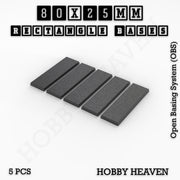 Rectangle Bases Range Sizes - 75x30mm to 125x40mm Medium Sizes 3d Print Full Range Tabletop Games - Only-Games