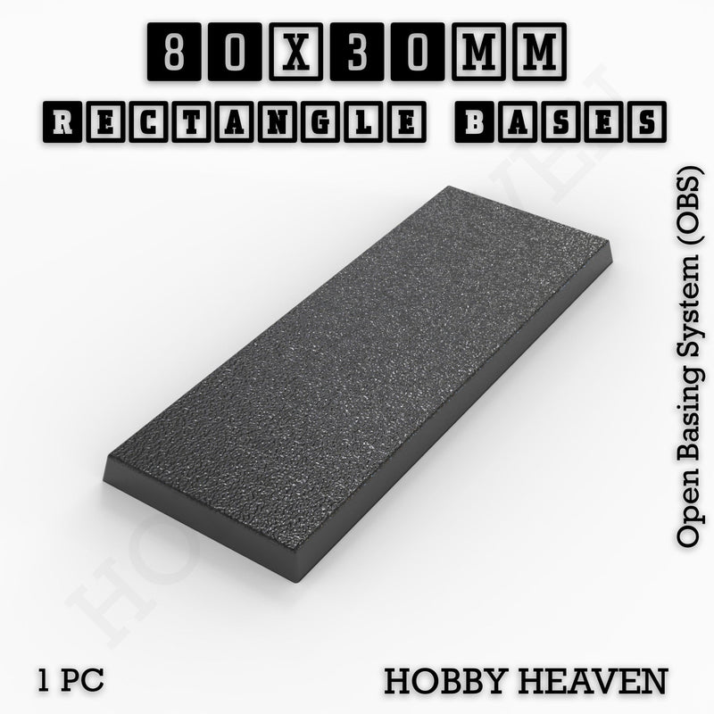 Rectangle Bases Range Sizes - 75x30mm to 125x40mm Medium Sizes 3d Print Full Range Tabletop Games - Only-Games