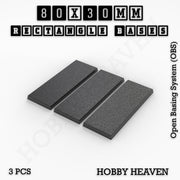 Rectangle Bases Range Sizes - 75x30mm to 125x40mm Medium Sizes 3d Print Full Range Tabletop Games - Only-Games