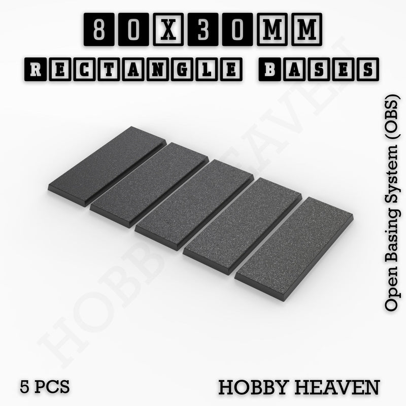 Rectangle Bases Range Sizes - 75x30mm to 125x40mm Medium Sizes 3d Print Full Range Tabletop Games - Only-Games