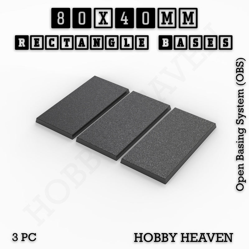 Rectangle Bases Range Sizes - 75x30mm to 125x40mm Medium Sizes 3d Print Full Range Tabletop Games - Only-Games