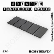 Rectangle Bases Range Sizes - 75x30mm to 125x40mm Medium Sizes 3d Print Full Range Tabletop Games - Only-Games
