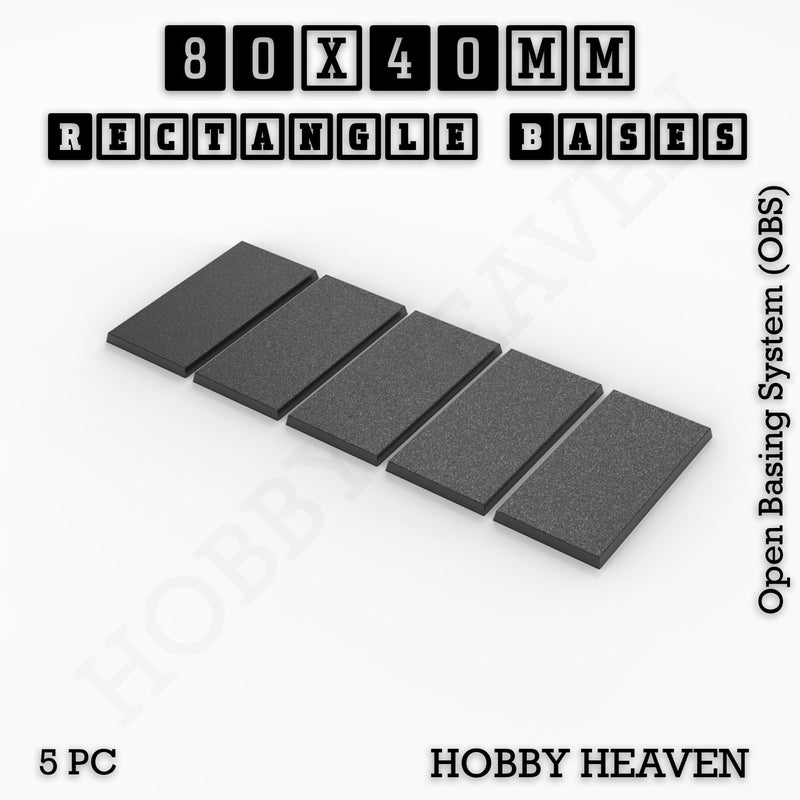 Rectangle Bases Range Sizes - 75x30mm to 125x40mm Medium Sizes 3d Print Full Range Tabletop Games - Only-Games