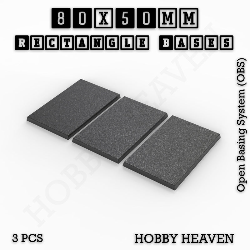 Rectangle Bases Range Sizes - 75x30mm to 125x40mm Medium Sizes 3d Print Full Range Tabletop Games - Only-Games