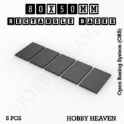 Rectangle Bases Range Sizes - 75x30mm to 125x40mm Medium Sizes 3d Print Full Range Tabletop Games - Only-Games