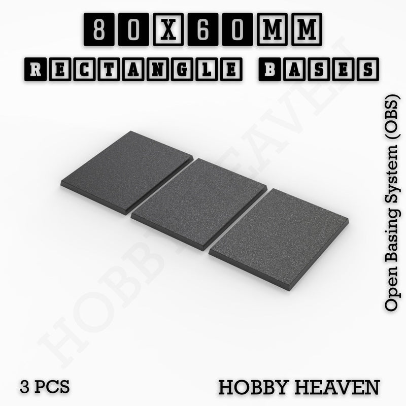 Rectangle Bases Range Sizes - 75x30mm to 125x40mm Medium Sizes 3d Print Full Range Tabletop Games - Only-Games