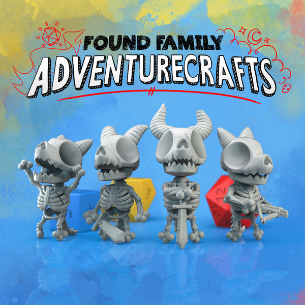 Spooky Skeleton Kobolds - 4 Little Guys for your dungeon! - Only-Games